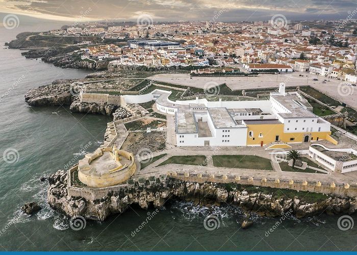 Peniche Fortress Aerial View of Peniche with the Fortress, Portugal Stock Photo ... photo