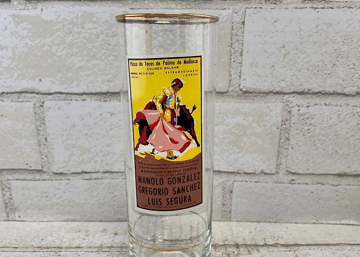 Plaza de Toros Coliseo Balear Mid Century Plaza De Toros Spanish Matador Highball Glass Tumblers ... photo