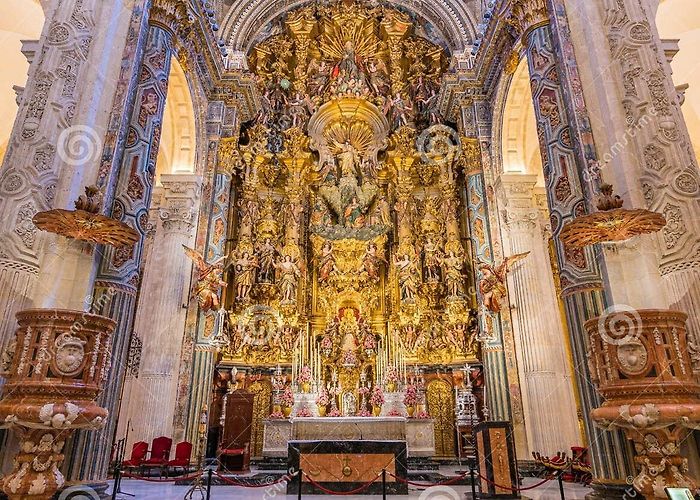 Salvador Church Finely Decorated Altar in the Divino Salvador Church in Seville ... photo