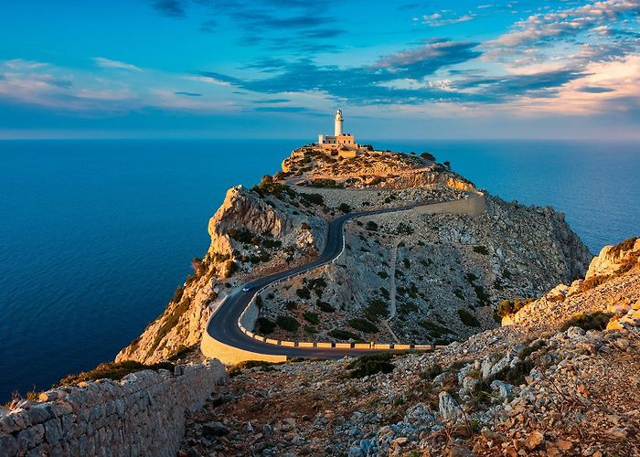 Cape Formentor Lighthouse of Cap de Formentor around sunset, Mallorca, Pollença ... photo