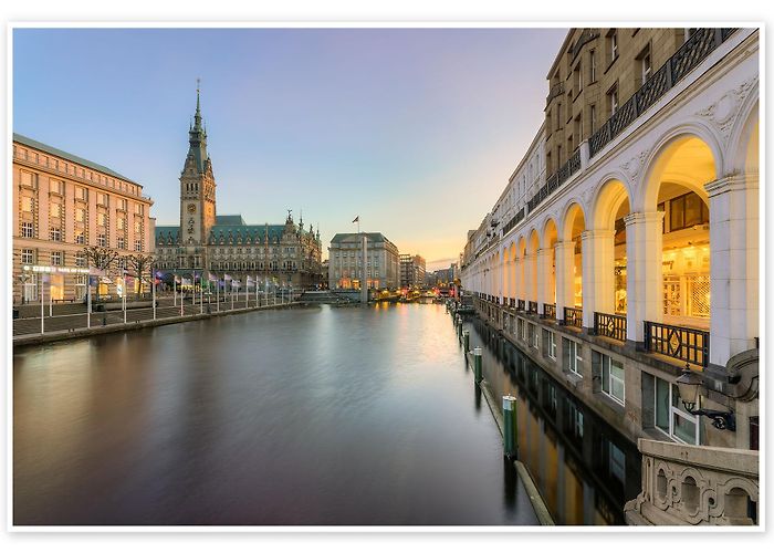 Alster Hamburg Alster Arcades and City Hall print by Michael Valjak ... photo