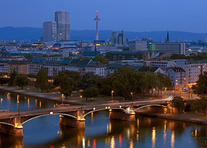 Europaturm The Europaturm Towre and Main River in Frankfurt photo