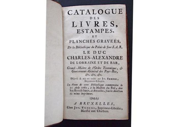 Palais de Charles de Lorraine LORRAINE : Catalogue des livres, estampes, et planches gravées, de ... photo