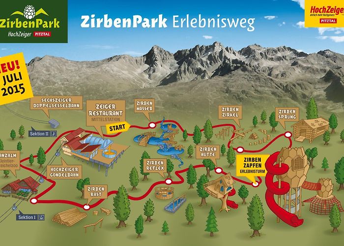 Sechszeiger Walk through the Swiss Pine Park at Hochzeiger • Hiking route ... photo