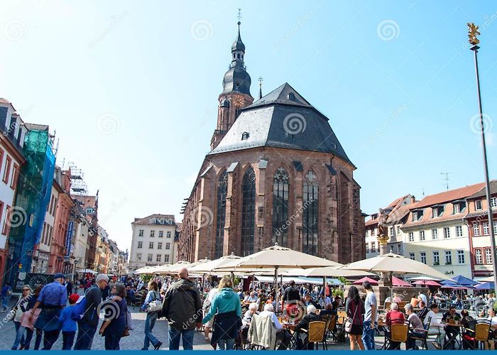 Market Square Marktplatz Holy Spirit Church Heidelberg, Germany Editorial Photography ... photo
