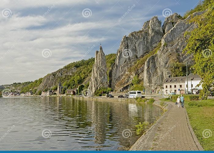 Bayard Rock Walkway Towards Bayard Rock Formation Along River Meuse Inin ... photo