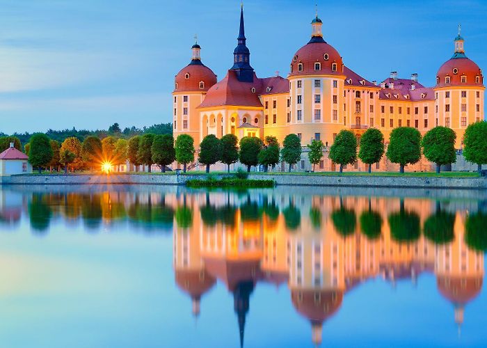Moritzburg Castle and the Little Pheasant Castle Moritzburg Palace: an impressive baroque palace on a lake ... photo