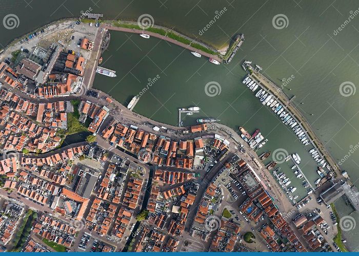 City Volendam, Netherlands. Top Down Overview of Traditional Dutch ... photo