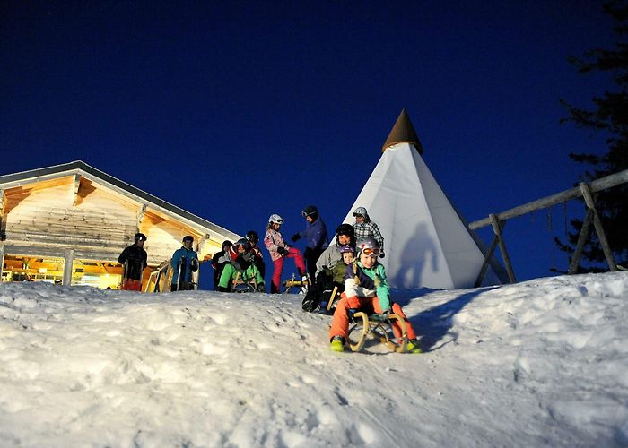 Riggisalp Sledging by night in Riggisalp | Schwarzsee-Senseland photo