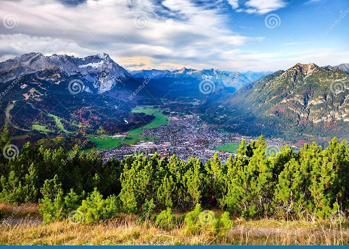 Wank Mountain View To the Alps from the Top of Mountain Wank in Garmisch ... photo