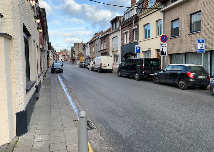 Moeskroen / Mouscron Urban border between Tourcoing, France and Mouscron, Belgium : r ... photo