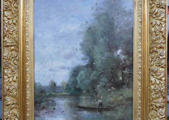 Musée de la Marine Fisherman in his boat by Paul Désiré Trouillebert 19th : AnticSwiss photo