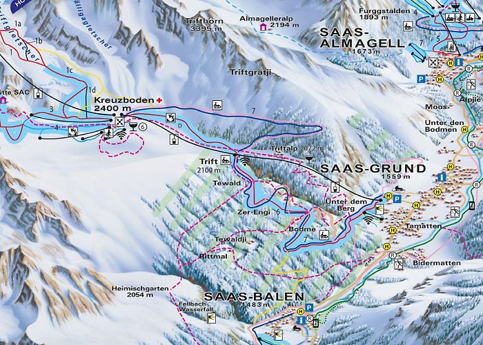Gondelbahn Kreuzboden - Hohsaas Skigebiet Saas-Grund – Hohsaas • Skiurlaub • Skifahren • Testberichte photo