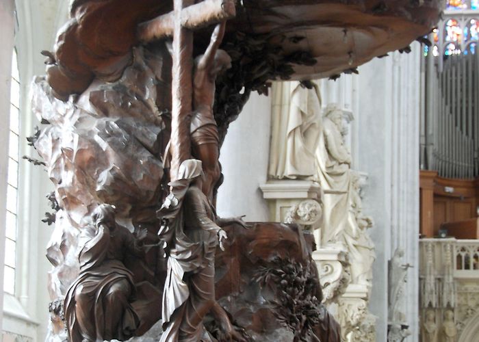 St. Rombouts Cathedral Mechelen The pulpit of Saint Rombouts Cathedral in Mechelen (Belgium) This ... photo