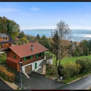 فيلا Chalet Avec Vue Panoramique Alpes Et Lac Mauborget Exterior photo